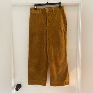 Madewell MUSTARD WIDE-LEG crop corduroy pants
